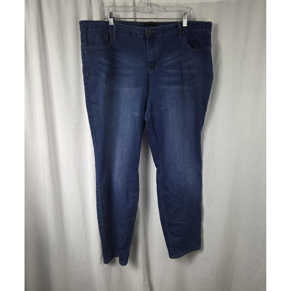 Elite Jeans Jeans Juniors 21/22 Blue Medium Wash High Rise Tapered Stretch Denim